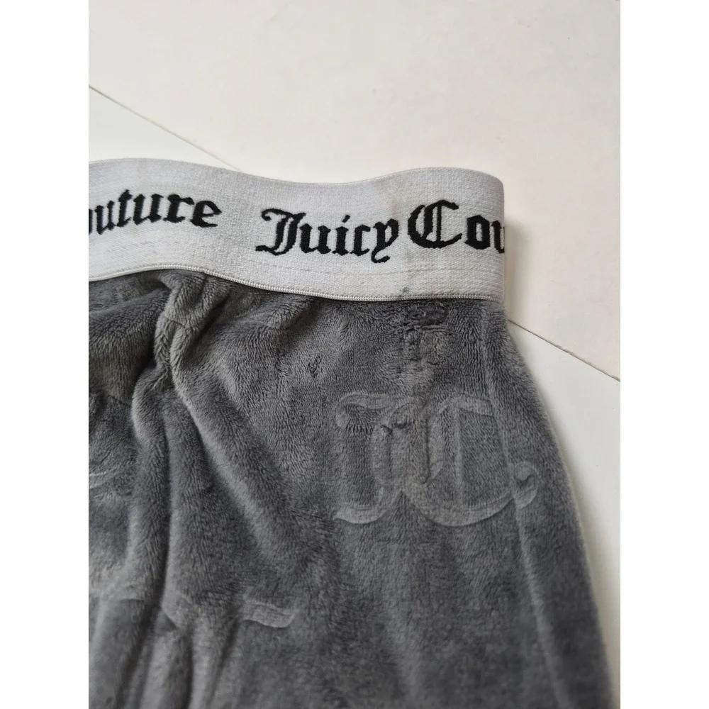 Juicy Couture Womens Grey Velour Logo‎ Embossed Sleep Shorts Size M 1751-47